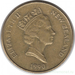 Монета. Новая Зеландия. 1 доллар 1990 год.