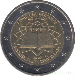 Монета. Германия. 2 евро 2007 год. 50 лет подписания Римского договора (G).