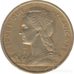 Монета. Французские Афар и Исса. 10 франков 1975 год.