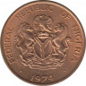 Монета. Нигерия. 1 кобо 1974 год. ав.