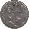 Монета. Австралия. 5 центов 1996 год. ав.
