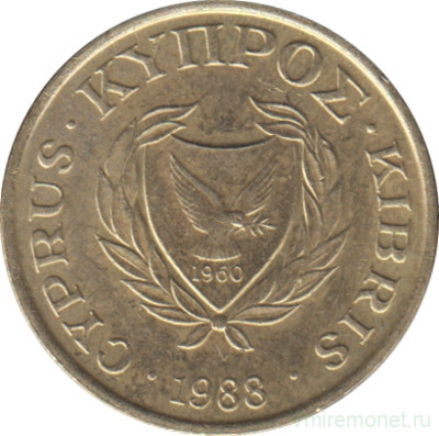 Монета. Кипр. 1 цент 1988 год.