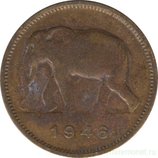 Монета. Бельгийское Конго. 2 франка 1946 год.