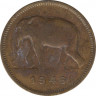 Монета. Бельгийское Конго. 2 франка 1946 год. ав.