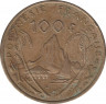 Монета. Французская Полинезия. 100 франков 1988 год. рев.