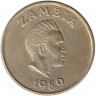 Монета. Замбия. 1 квача 1989 год.