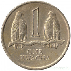 Монета. Замбия. 1 квача 1989 год.