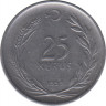  Монета. Турция. 25 курушей 1959 год. ав.