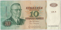 Банкнота. Финляндия. 10 марок 1980 год. (Лит. А). Тип 112а (23).