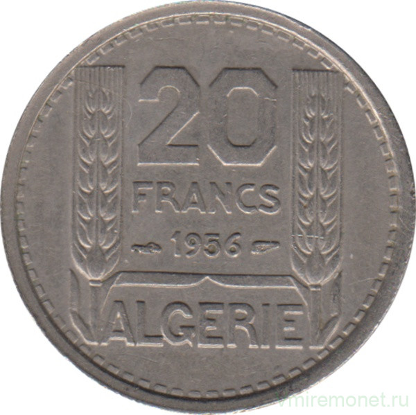 Монета. Алжир. 20 франков 1956 год.