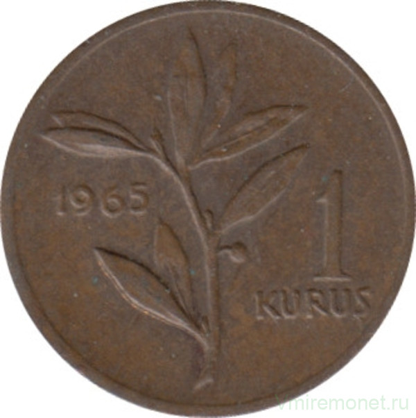 Монета. Турция. 1 куруш 1965 год.