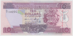 Банкнота. Соломоновы острова. 10 долларов 2011 год.