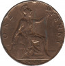  Монета. Великобритания. 1 пенни 1904 год. ав.