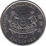 Монета. Сингапур. 20 центов 2016 год. ав.