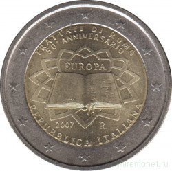 Монета. Италия. 2 евро 2007 год. 50 лет подписания Римского договора.