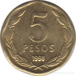 Монета. Чили. 5 песо 1998 год.