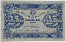 Банкнота. РСФСР. 25 рублей 1923 год. 1-й выпуск. (Сокольников - Сапунов).
