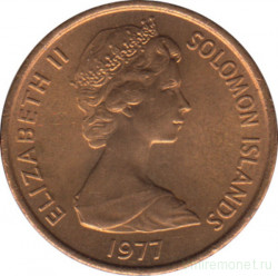 Монета. Соломоновы острова. 1 цент 1977 год.
