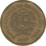 Монета. Перу. 10 сентимо 2007 год. ав.
