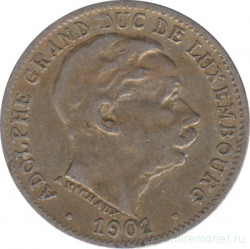Монета. Люксембург. 5 сантимов 1901 год.