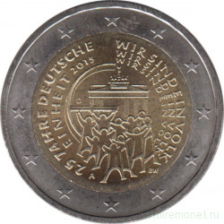 Монета. Германия. 2 евро 2015 год. 25 лет объединения Германии (A).
