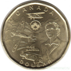 Монета. Канада. 1 доллар 2023 год. 70 лет со дня рождения Элси Макгилл.