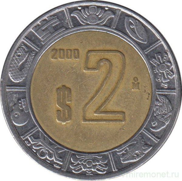 Монета. Мексика. 2 песо 2000 год.