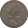 Монета. Новая Зеландия. 1 доллар 1986 год. Королевский визит. рев.
