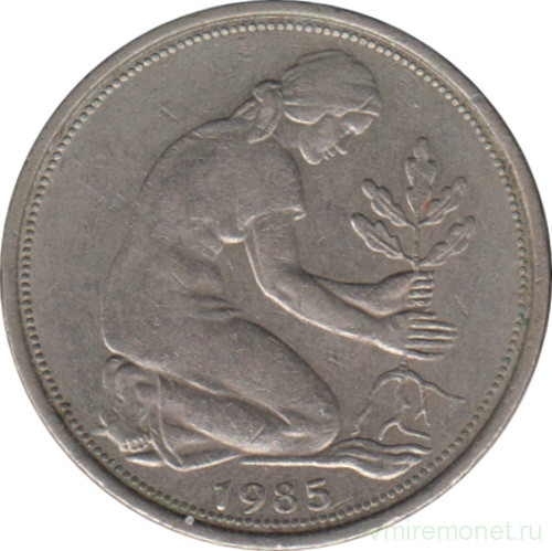 Монета. ФРГ. 50 пфеннигов 1985 год. Монетный двор - Мюнхен (D).