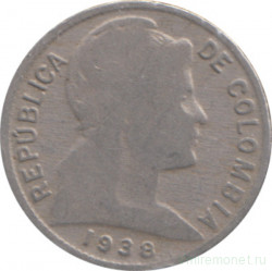Монета. Колумбия. 1 сентаво 1938 год.