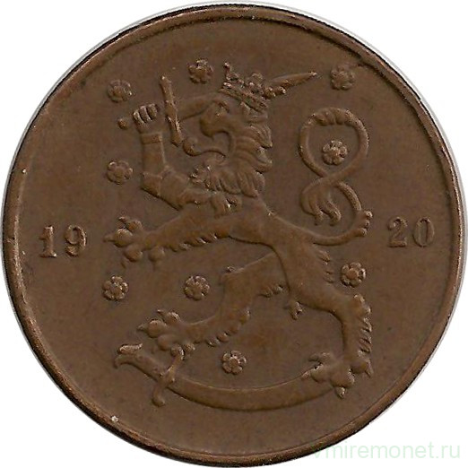 Монета. Финляндия. 10 пенни 1920 год.