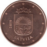 Монета. Латвия. 5 центов 2019 год. ав.