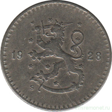 Монета. Финляндия. 25 пенни 1928 год.