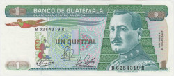 Банкнота. Гватемала. 1 кетцаль 1989 год. Тип 66.