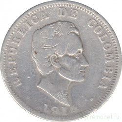 Монета. Колумбия. 50 сентаво 1914 год.