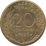 Монета. Франция. 20 сантимов 1996 год. ав.