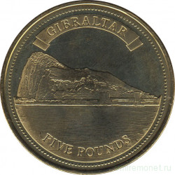 Монета. Гибралтар. 5 фунтов 2010 год.