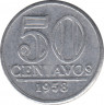 Монета. Бразилия. 50 сентаво 1958 год. ав.