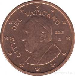 Монета. Ватикан. 5 центов 2015 год.