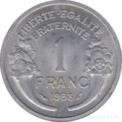 Монета. Франция. 1 франк 1958 год. Монетный двор - Париж.