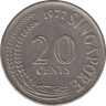 Монета. Сингапур. 20 центов 1977 год. ав.