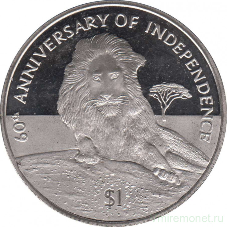 Монета. Сьерра-Леоне. 1 доллар 2021 год. 60 лет Независимости.
