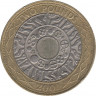 Монета. Великобритания. 2 фунта 2001 год. ав.
