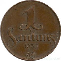 Монета. Латвия. 1 сантим 1935 год.