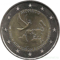 Монета. Монако. 2 евро 2013 год. 20 лет вступления Монако в ООН.