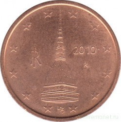Монета. Италия. 2 цента 2010 год.