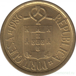 Монета. Португалия. 10 эскудо 1986 год.