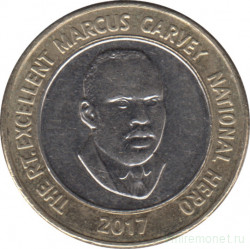 Монета. Ямайка. 20 долларов 2017 год.