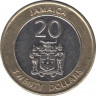 Монета. Ямайка. 20 долларов 2017 год. рев.