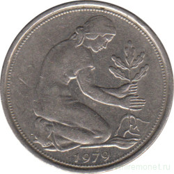 Монета. ФРГ. 50 пфеннигов 1979 год. Монетный двор - Карлсруэ (G).